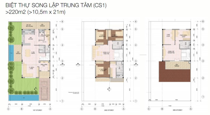Mặt bằng Biệt Thự Song Lập Ecopark Vinh