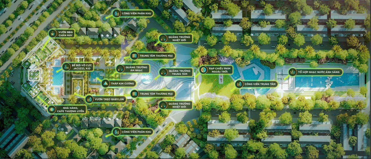 Phối cảnh tiện ích xanh chung cư Ecopark Nghệ An